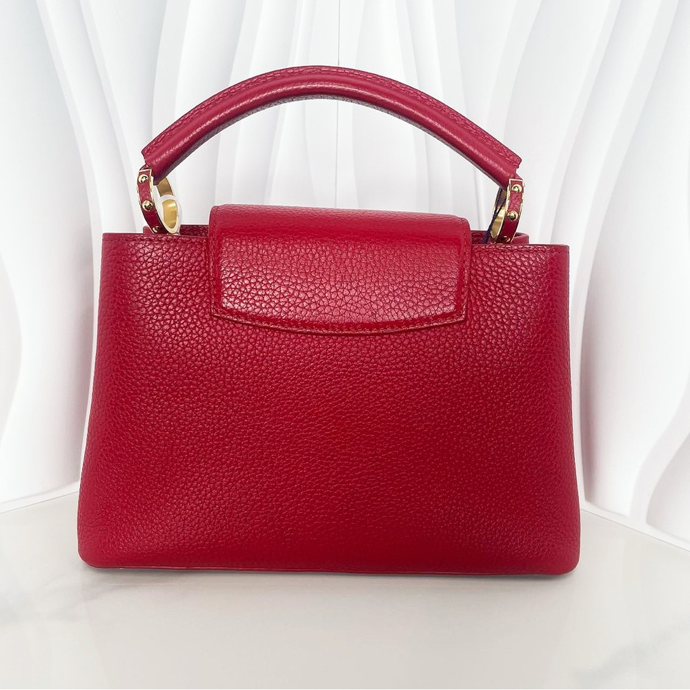 Louis Vuitton Red Grained Leather Capucines BB Bag - Picture 2 of 14